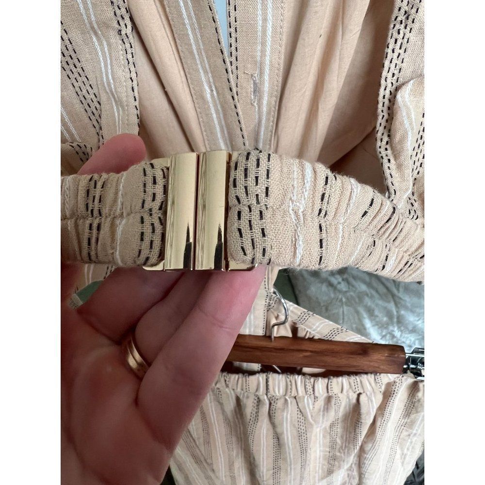Anthropologie Tan Striped Maxi Dress - Picture 7 of 14